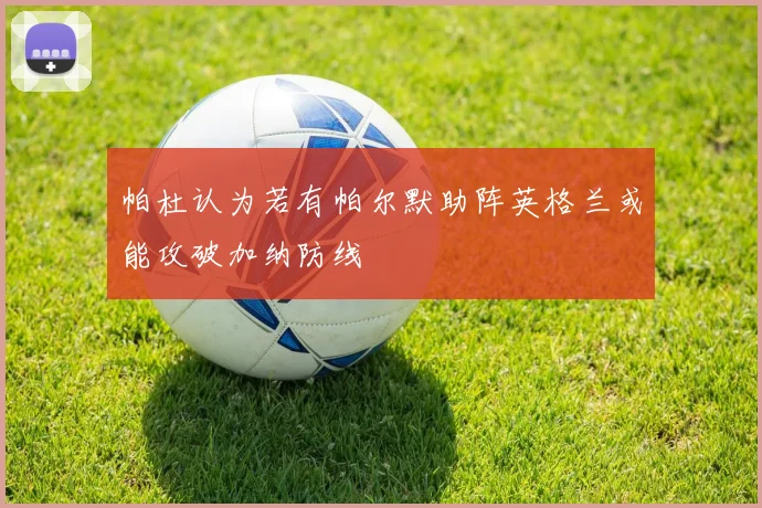 帕杜认为若有帕尔默助阵英格兰或能攻破加纳防线